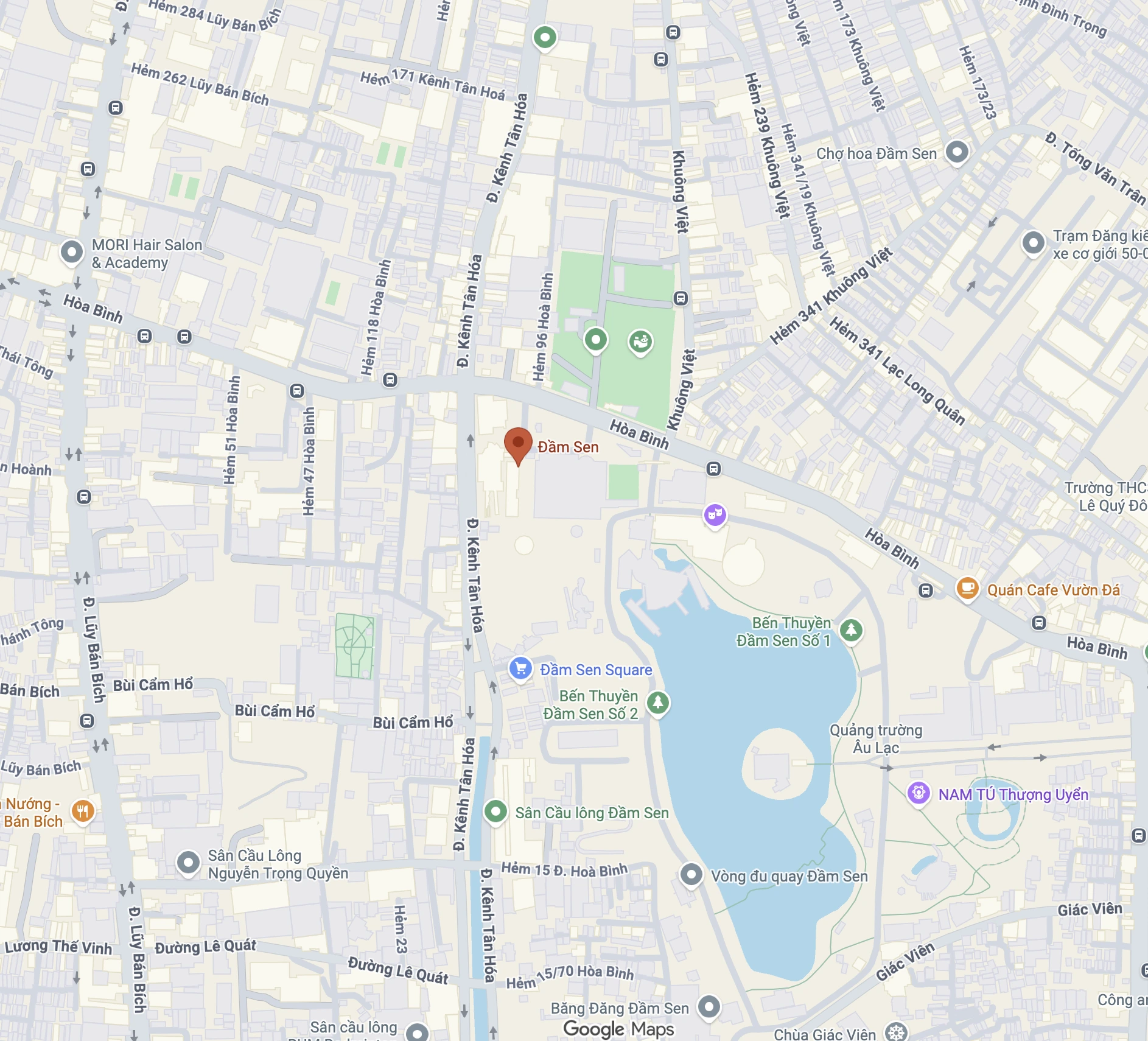 Bản đồ Công viên nước Đầm Sen